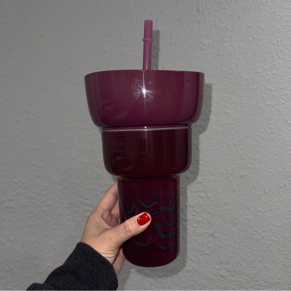 Purple stadium Bat Design snack holder Tumbler 24 oz